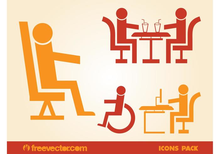 Sitting People Icons Sitting People Icons