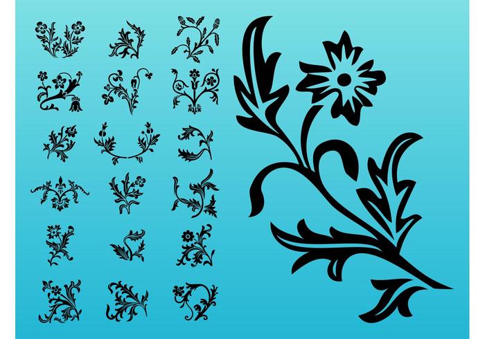 Blooming Flowers Silhouettes Blooming Flowers Silhouettes