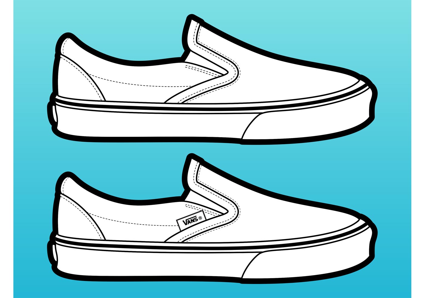 vans slip on vector