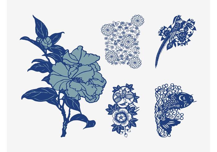 Japanese Vector Flowers Japanese Vector Flowers