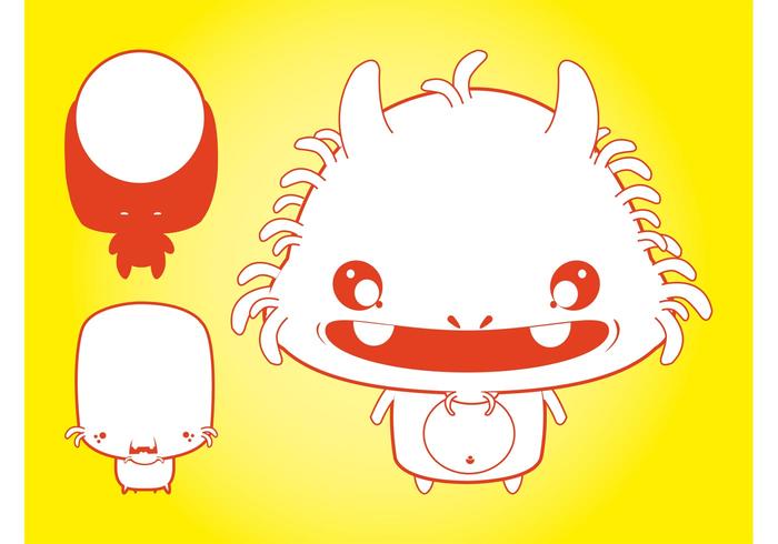 Cute Vector Monster Illustrations Cute Vector Monster Illustrations