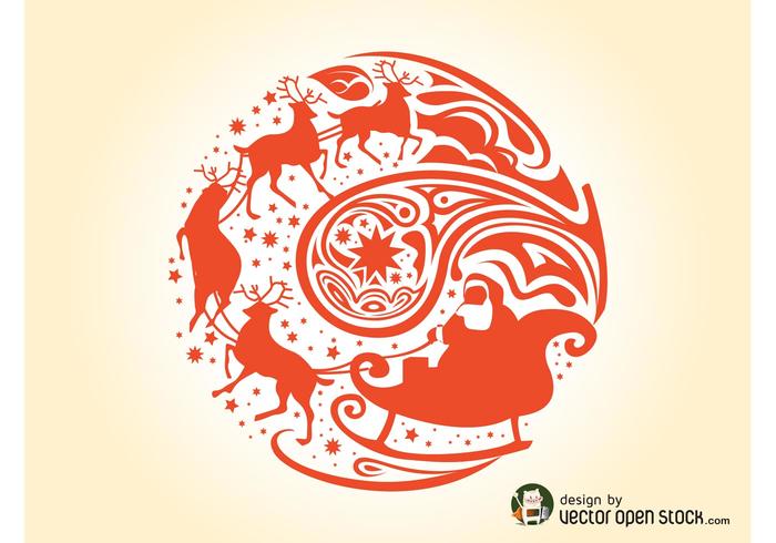 Round Christmas Vector Round Christmas Vector