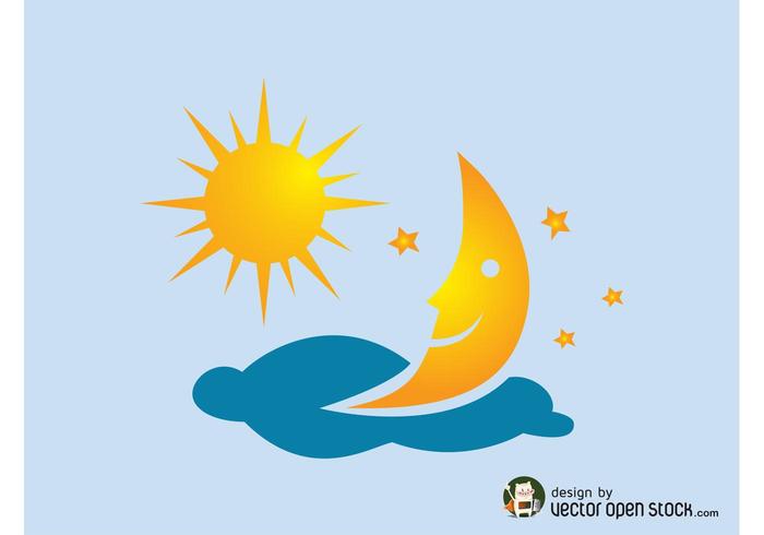 Sun And Moon Vector Sun And Moon Vector