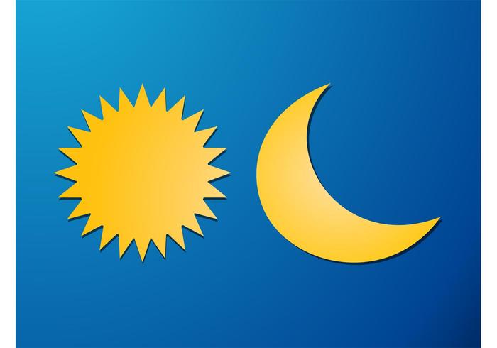 Sun And Moon Vector Elements