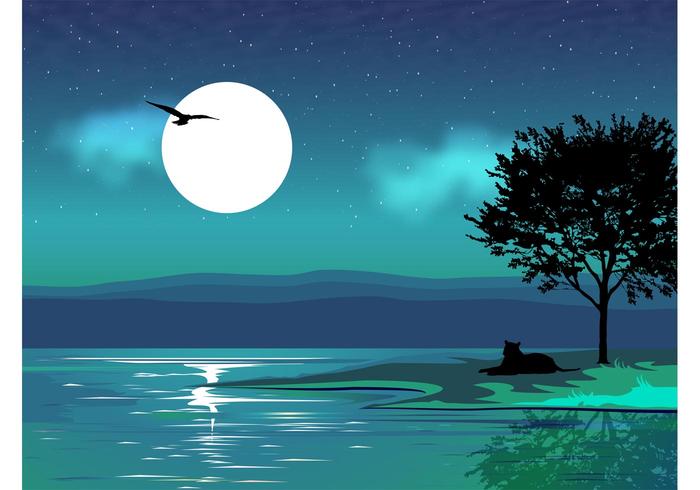 Night Vector Landscape