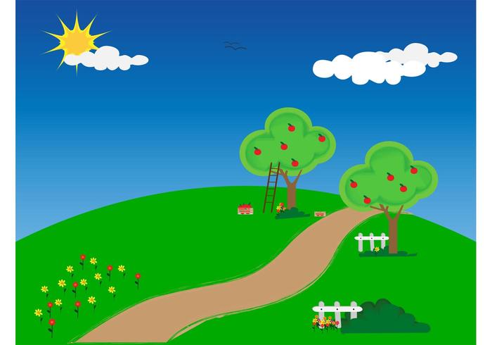 Apple Garden Vector Apple Garden Vector