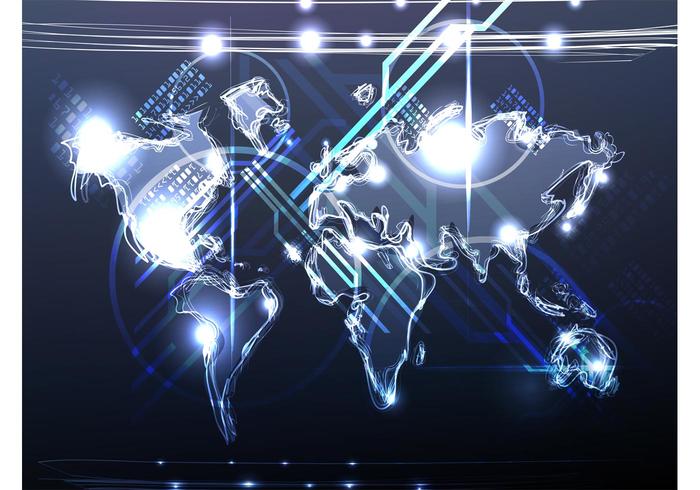 Neon Map Vector Neon Map Vector