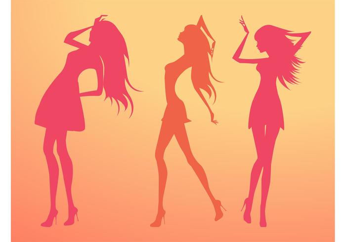 Silhouette Vector Girls Silhouette Vector Girls