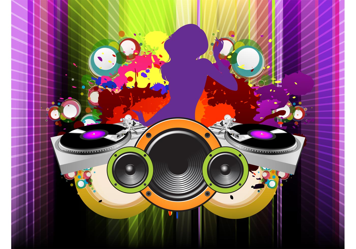 Girl DJ Vector - Download Free Vector Art, Stock Graphics & Images