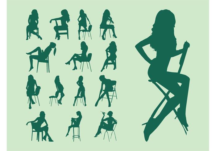 Girls On Chairs Vector Girls On Chairs Vector