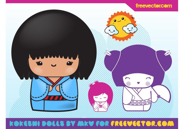 Kokeshi Vector Illustrations Kokeshi Vector Illustrations