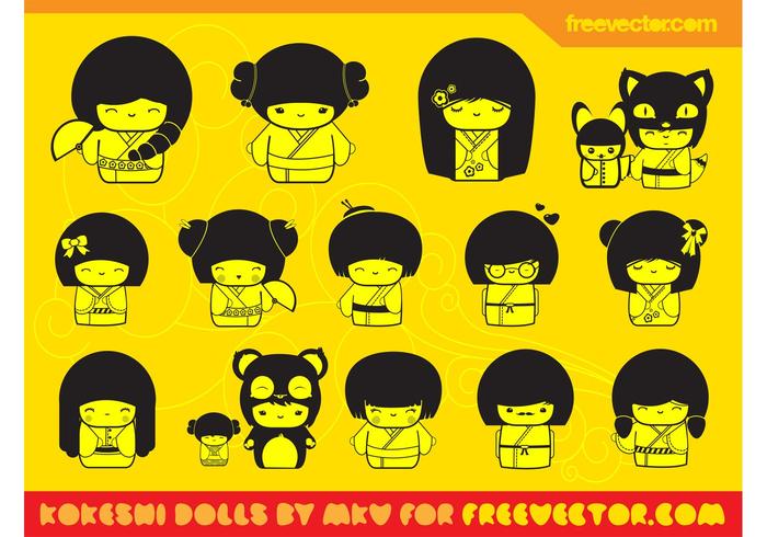 Kawaii Dolls Vectors Kawaii Dolls Vectors