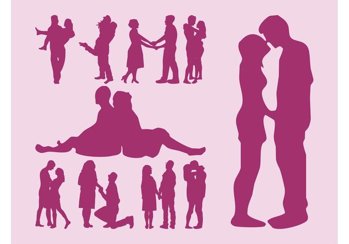 Couples Vector Silhouettes Couples Vector Silhouettes