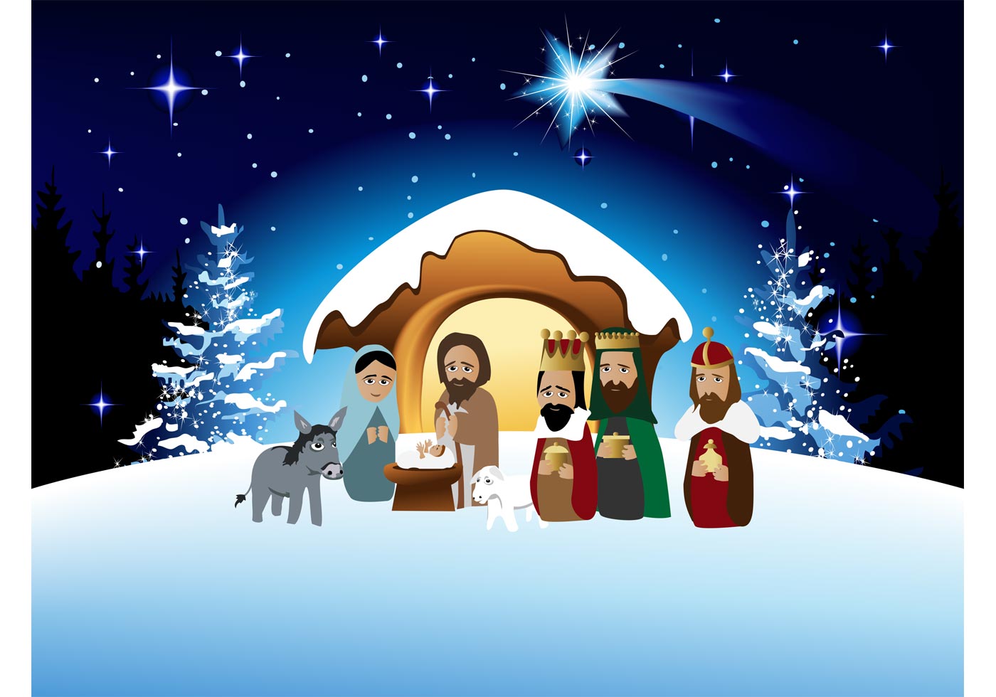 Download Cartoon Nativity Vector - Download Free Vector Art, Stock ...