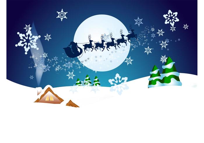 Christmas Night Vector Wallpaper Christmas Night Vector Wallpaper