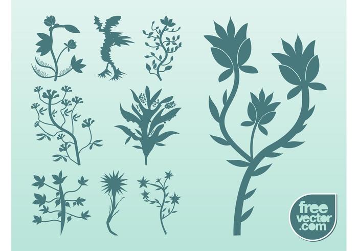 Silhouette Vector Plants Silhouette Vector Plants