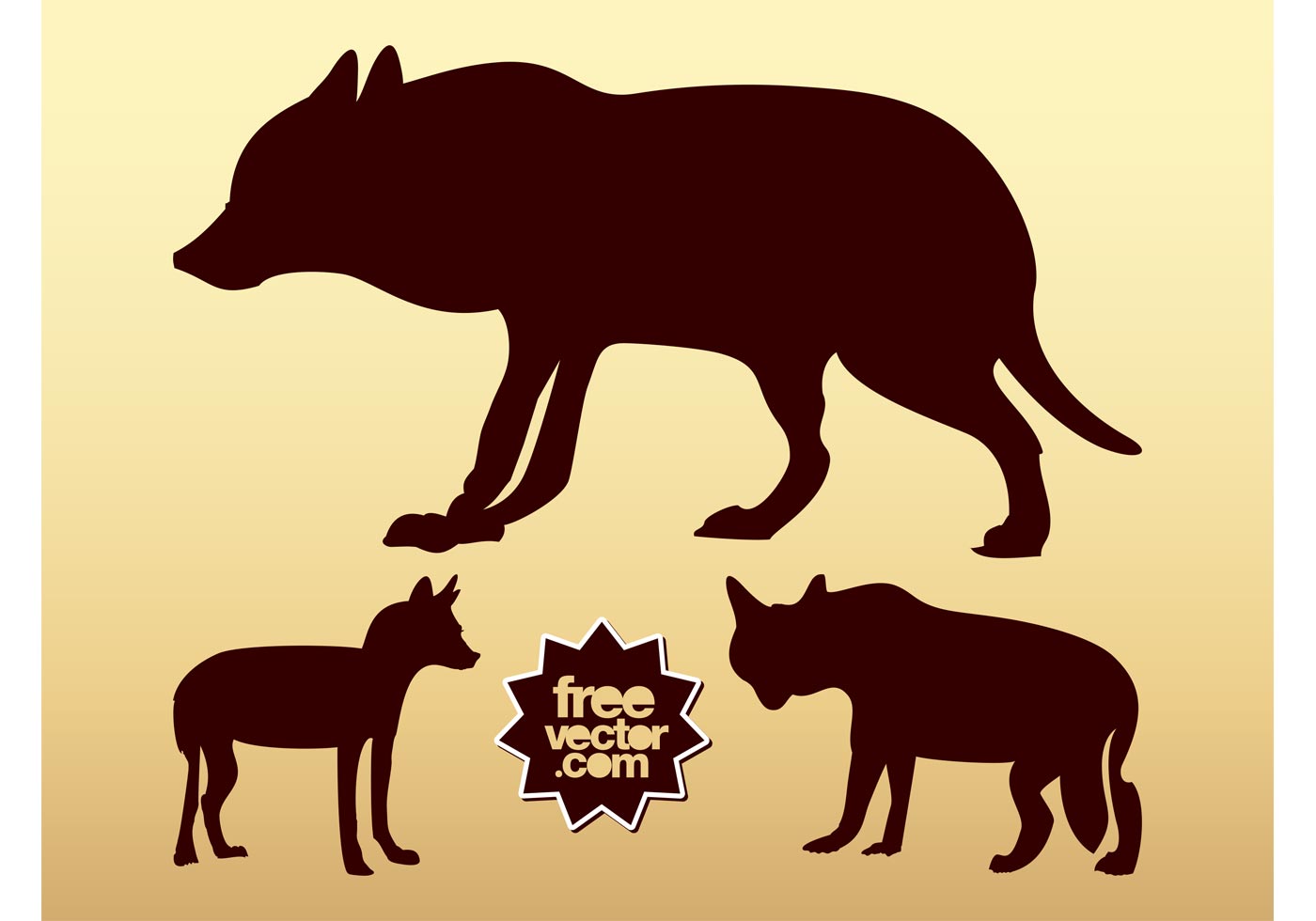 Download Wolf Silhouettes Vector - Download Free Vector Art, Stock ...