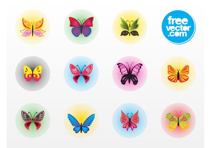 Butterfly Vector Badges Butterfly Vector Badges