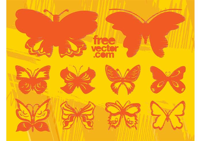 Grunge Vector Butterflies Grunge Vector Butterflies