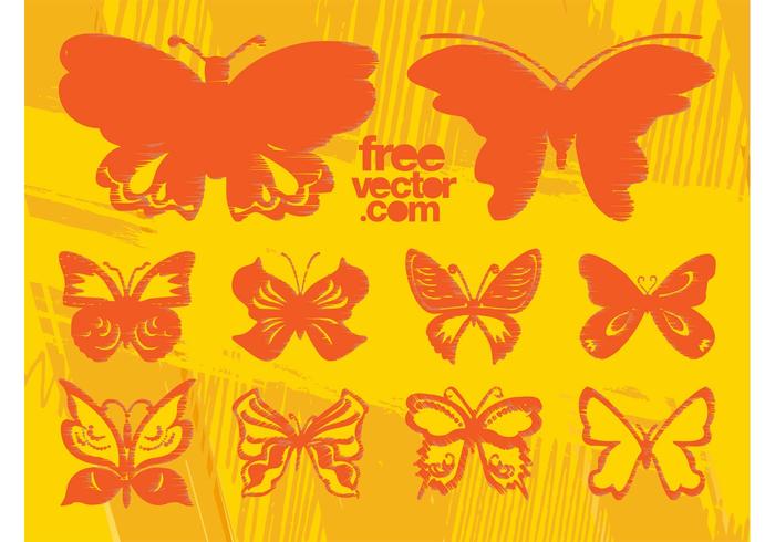 Grunge Vector Butterflies