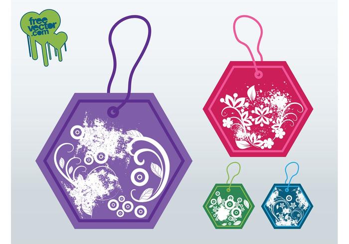 Vector Floral Tags Vector Floral Tags