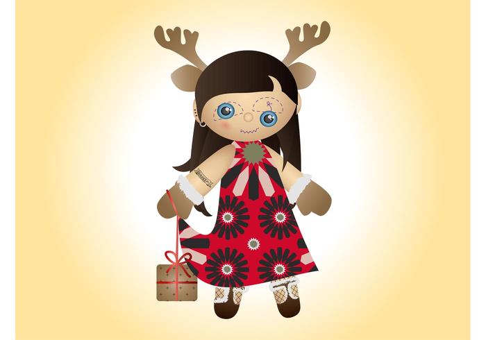 Christmas Doll Vector Christmas Doll Vector