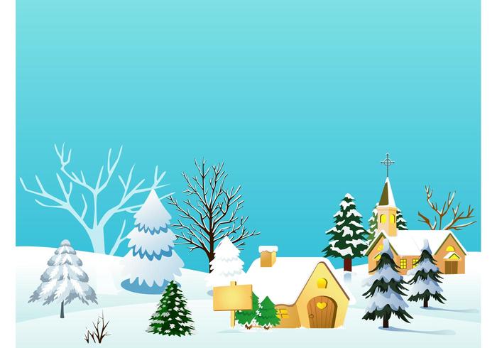 Christmas Village Vector Illustration Christmas Village Vector Illustration