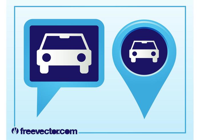 Pointers With Car Icon Pointers With Car Icon