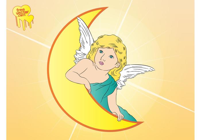 Angel Moon Vector Angel Moon Vector