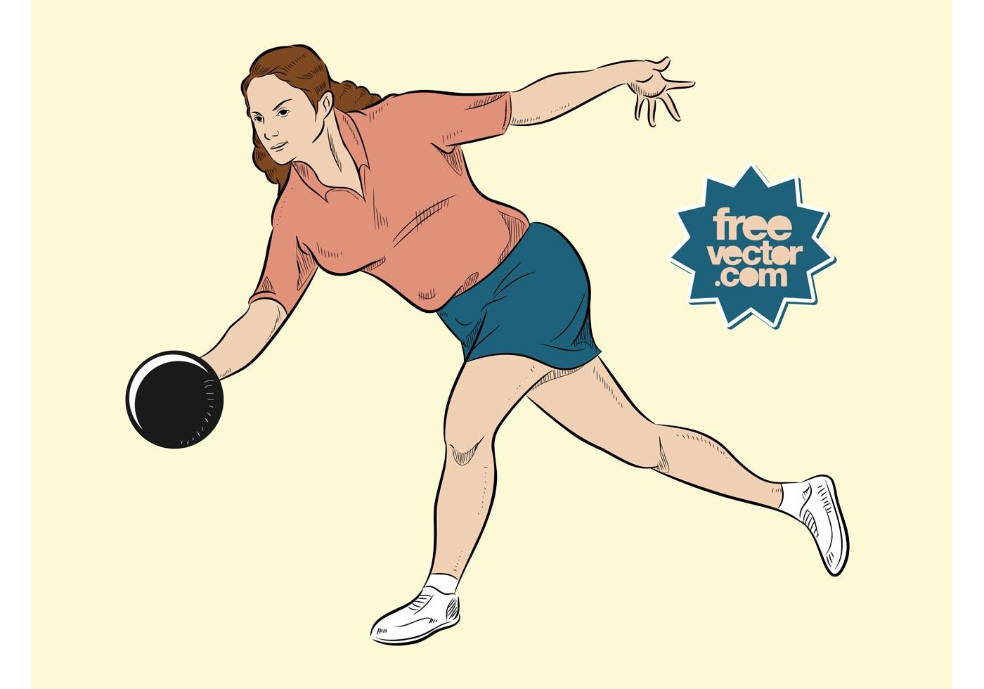 Download Bowling Woman - Download Free Vector Art, Stock Graphics & Images
