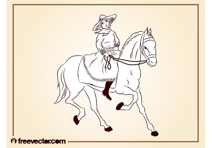 Cowgirl Vector Cowgirl Vector