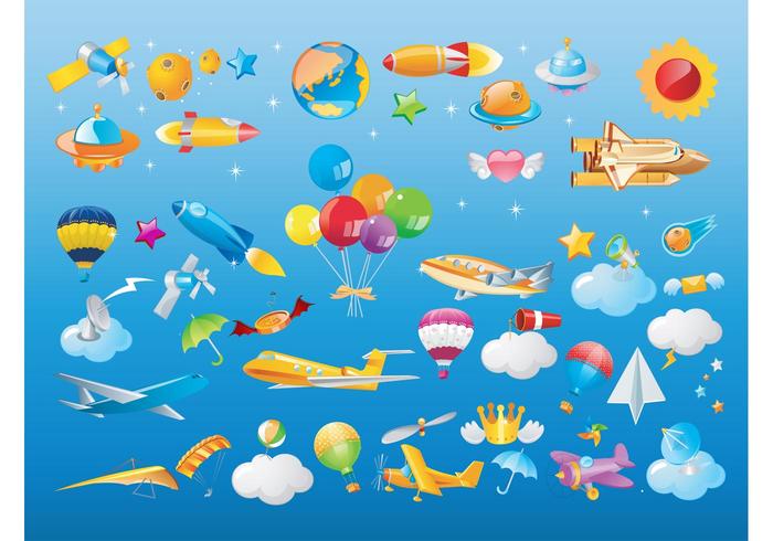 Flying Objects Vector Flying Objects Vector