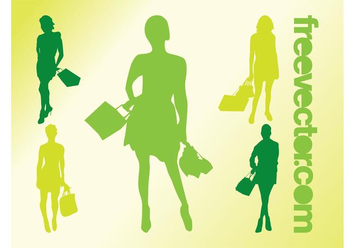 Shopping Girls Vectors Shopping Girls Vectors