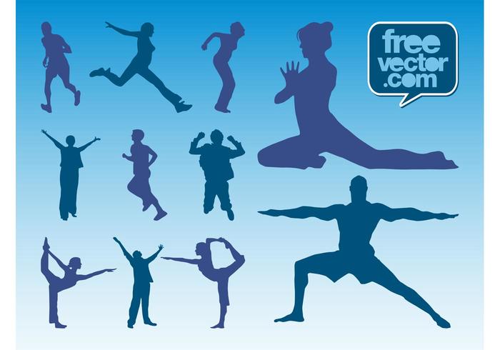 Workout Silhouettes Vector Workout Silhouettes Vector