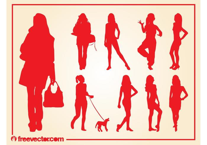 Girls Silhouettes Vectors Girls Silhouettes Vectors