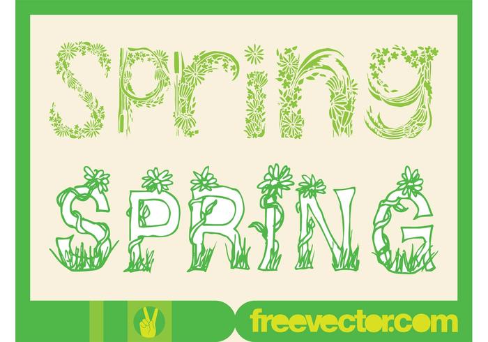 Spring Type Art Vectors Spring Type Art Vectors