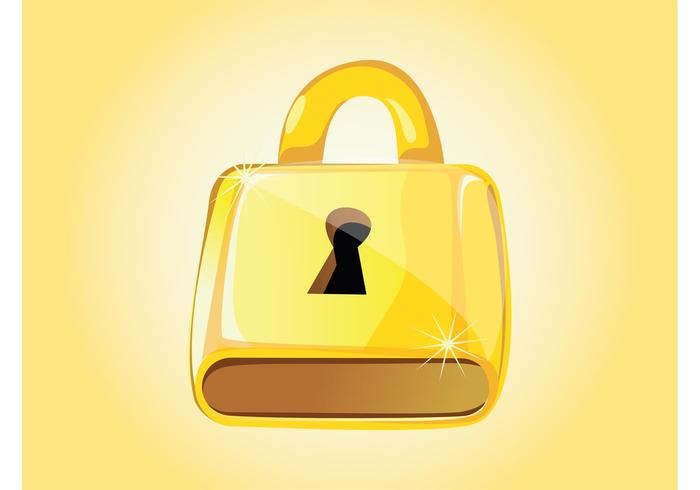 Golden Padlock Vector Golden Padlock Vector