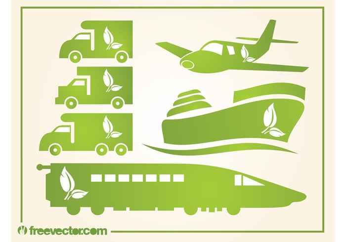 Green Transportation Icons