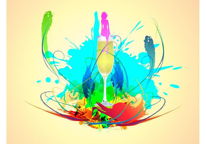 Champagne Girl Vector Champagne Girl Vector