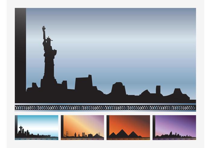 Cityscapes Vector Cards Cityscapes Vector Cards