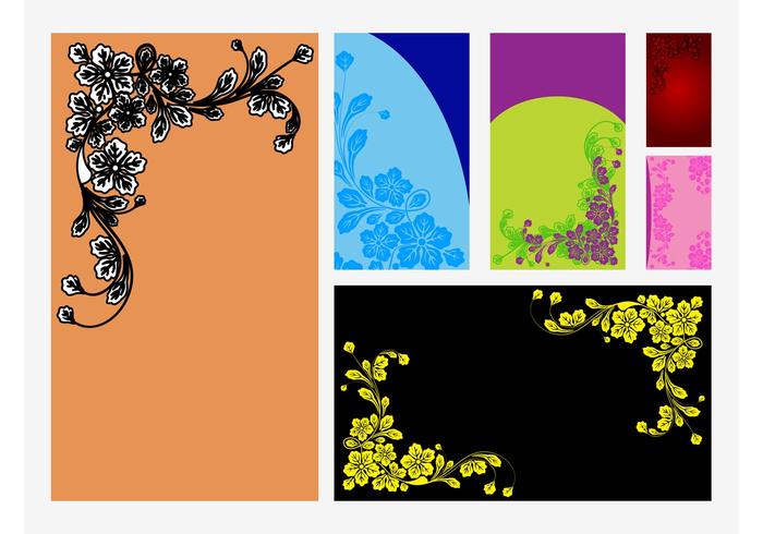 Vector Floral Cards Vector Floral Cards
