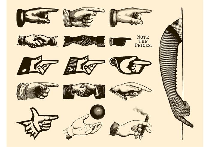Retro Hands Vectors Retro Hands Vectors