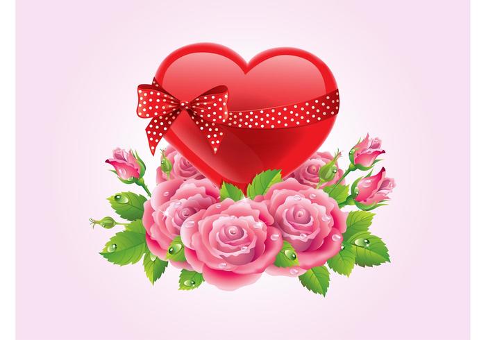 Hearts And Roses Vector Hearts And Roses Vector