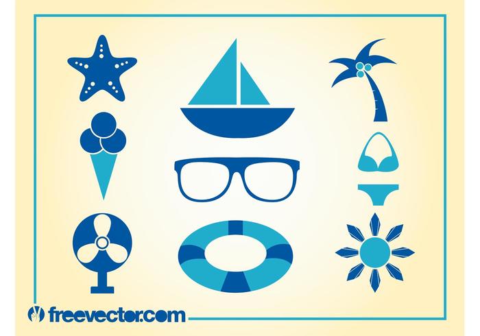 Summer Icons Vector Summer Icons Vector