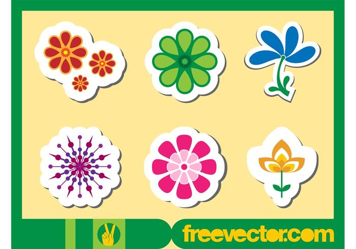 Floral Stickers Vectors Floral Stickers Vectors