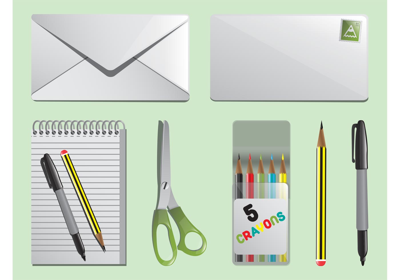 Vector Stationery Items Download Free Vector Art, Stock Graphics & Images