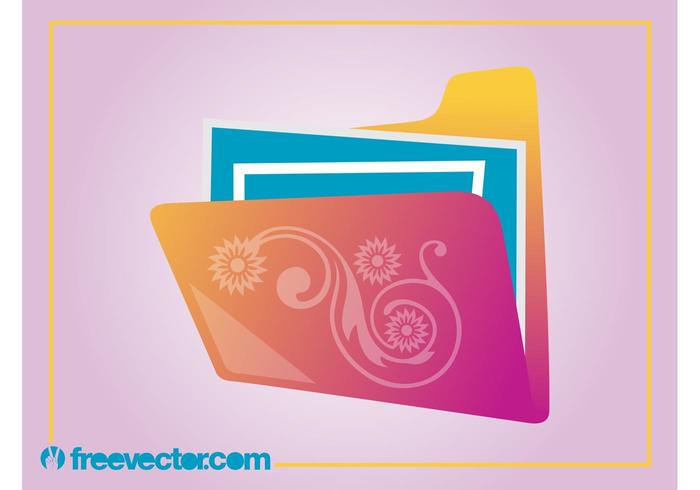 Floral Folder Vector Floral Folder Vector