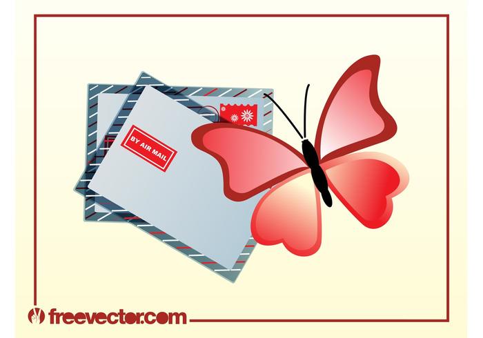 Butterfly Mail Vector Butterfly Mail Vector