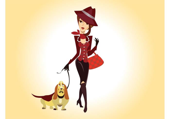 Vector Girl With Dog Vector Girl With Dog