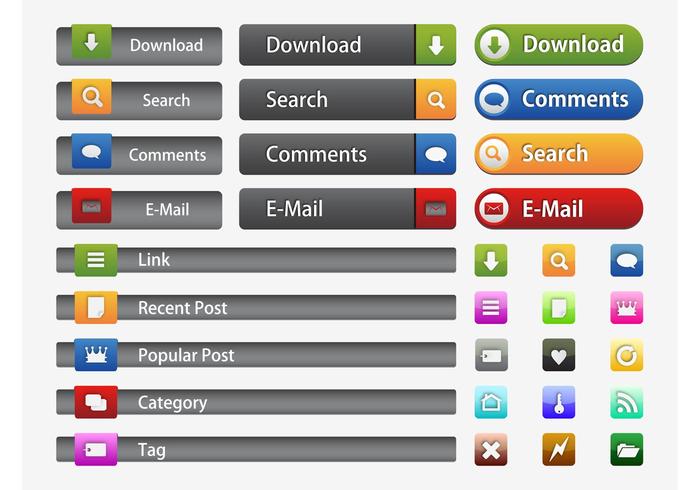 Interface Buttons Vectors